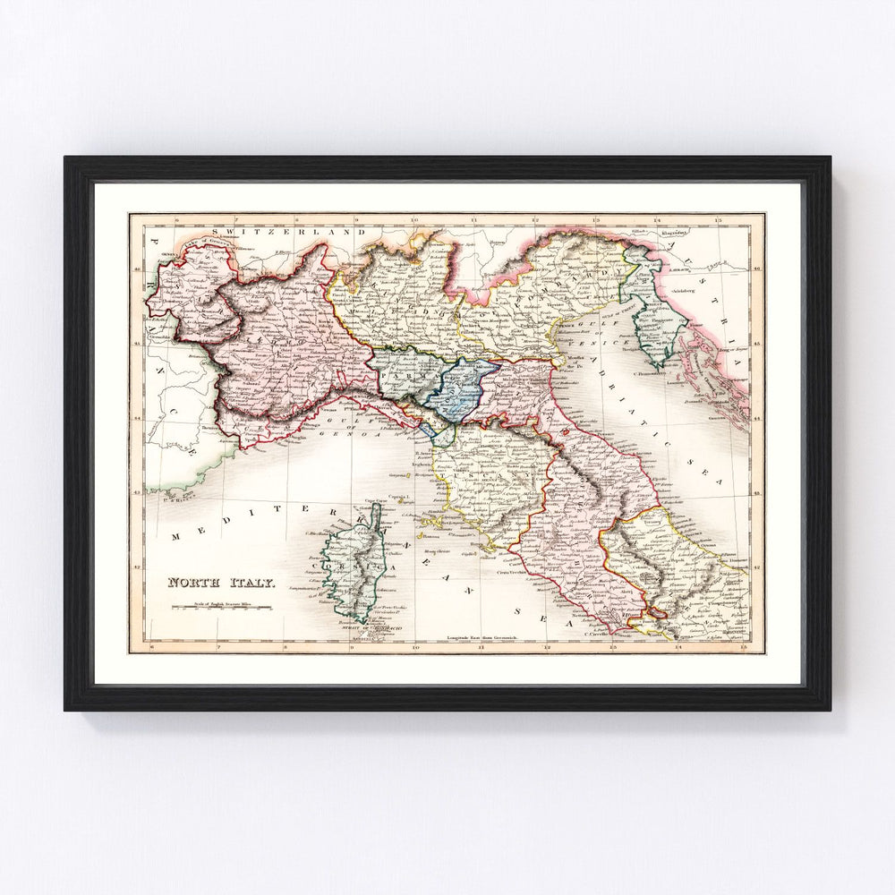 Italy Vintage Map 1832