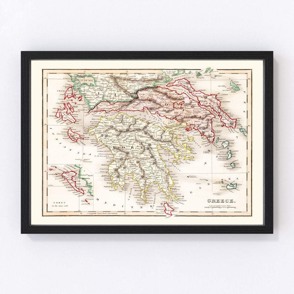 Greece Vintage Map 1832