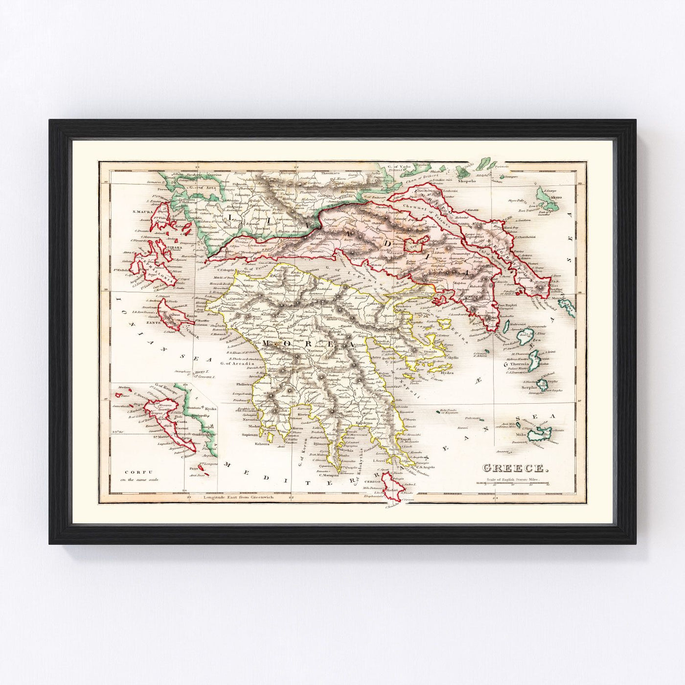 Greece Vintage Map 1832