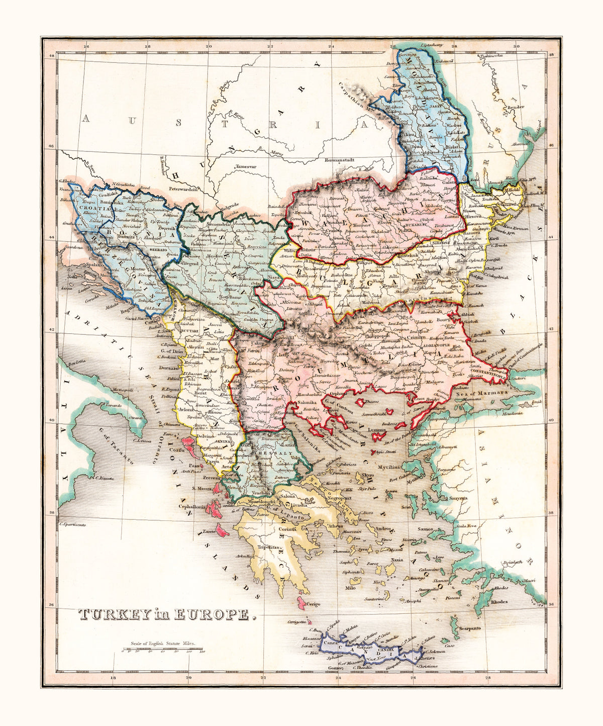 Preview of Vintage Map of Turkey in Europe 1832