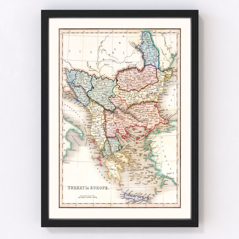 Turkey Vintage Map 1832