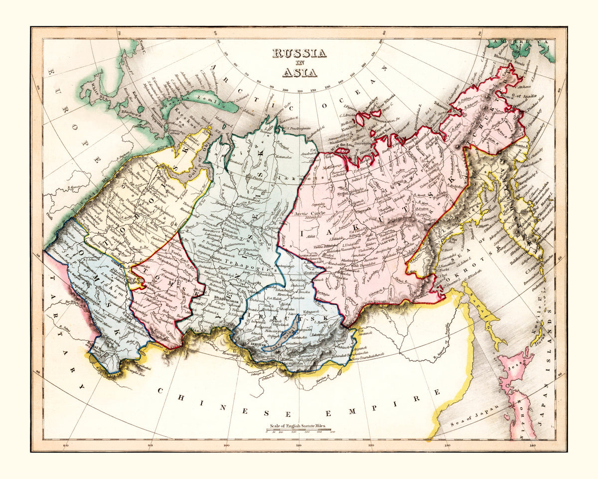 Preview of Vintage Map of Russia in Asia 1832