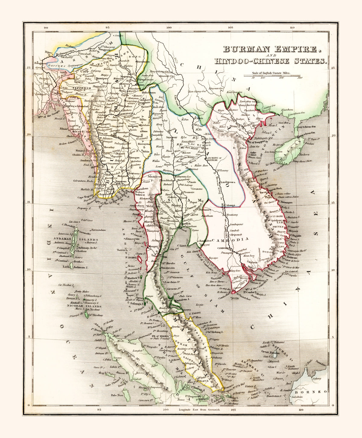 Preview of Vintage Map of Burman Empire 1832