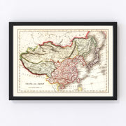 China, Japan, Korea Vintage Map 1832