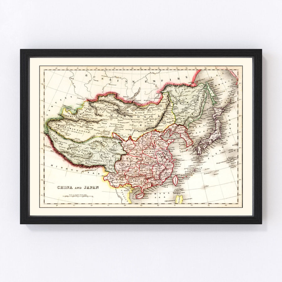 China, Japan, Korea Vintage Map 1832