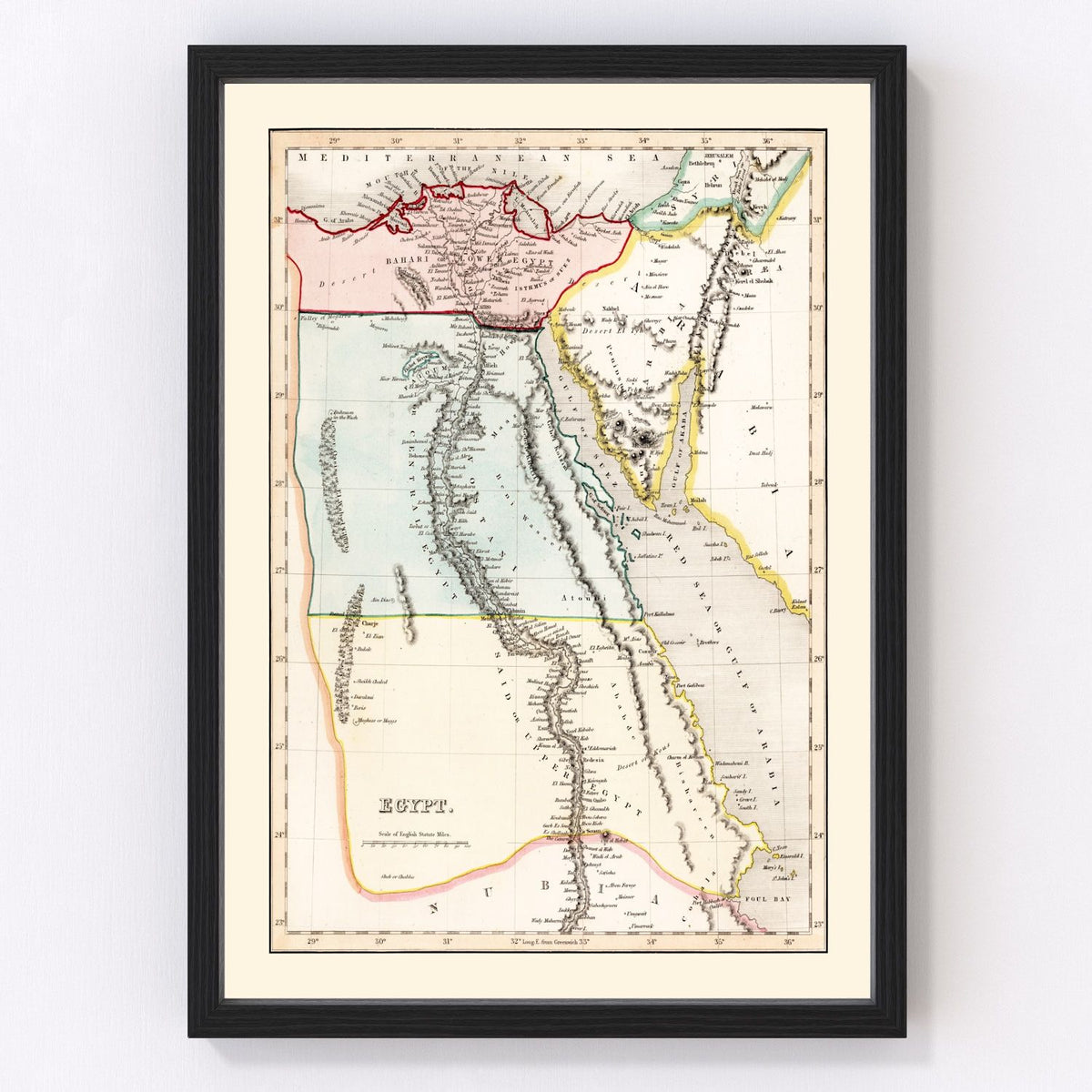 Egypt Vintage Map 1832