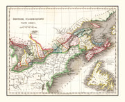 Vintage Map of British Possessions in North America 1832
