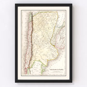 Argentina, Chile, La Plata Vintage Map 1832