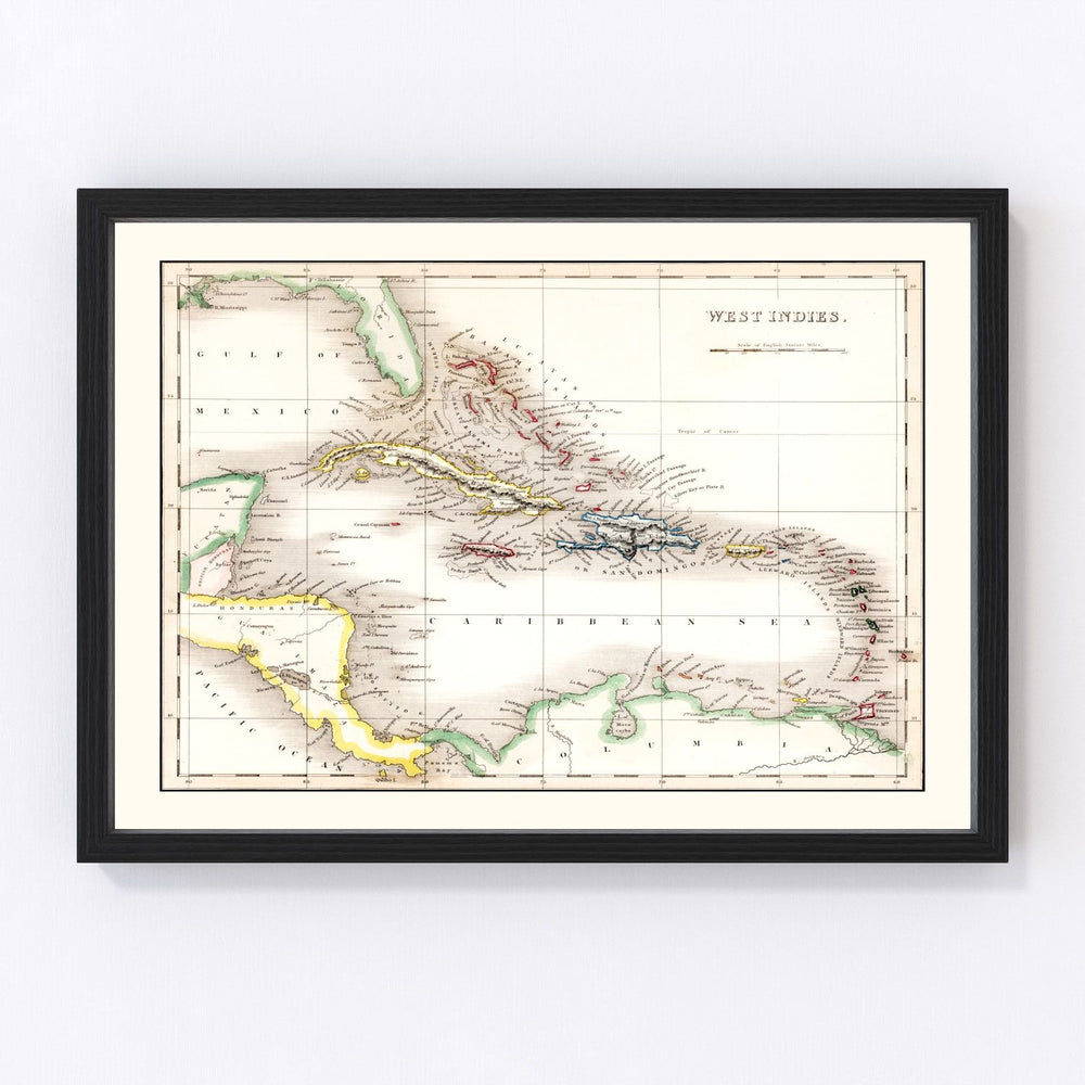 West Indies Vintage Map 1832