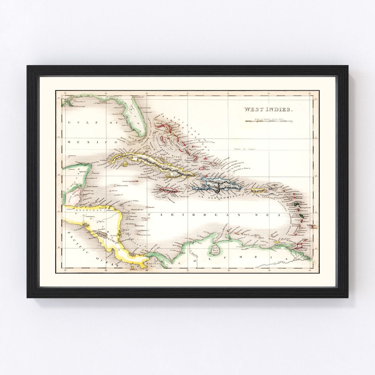 West Indies Vintage Map 1832