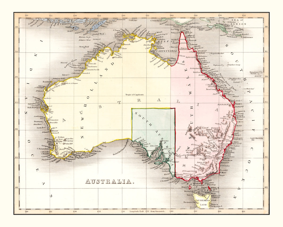 Preview of Vintage Map of Australia 1832