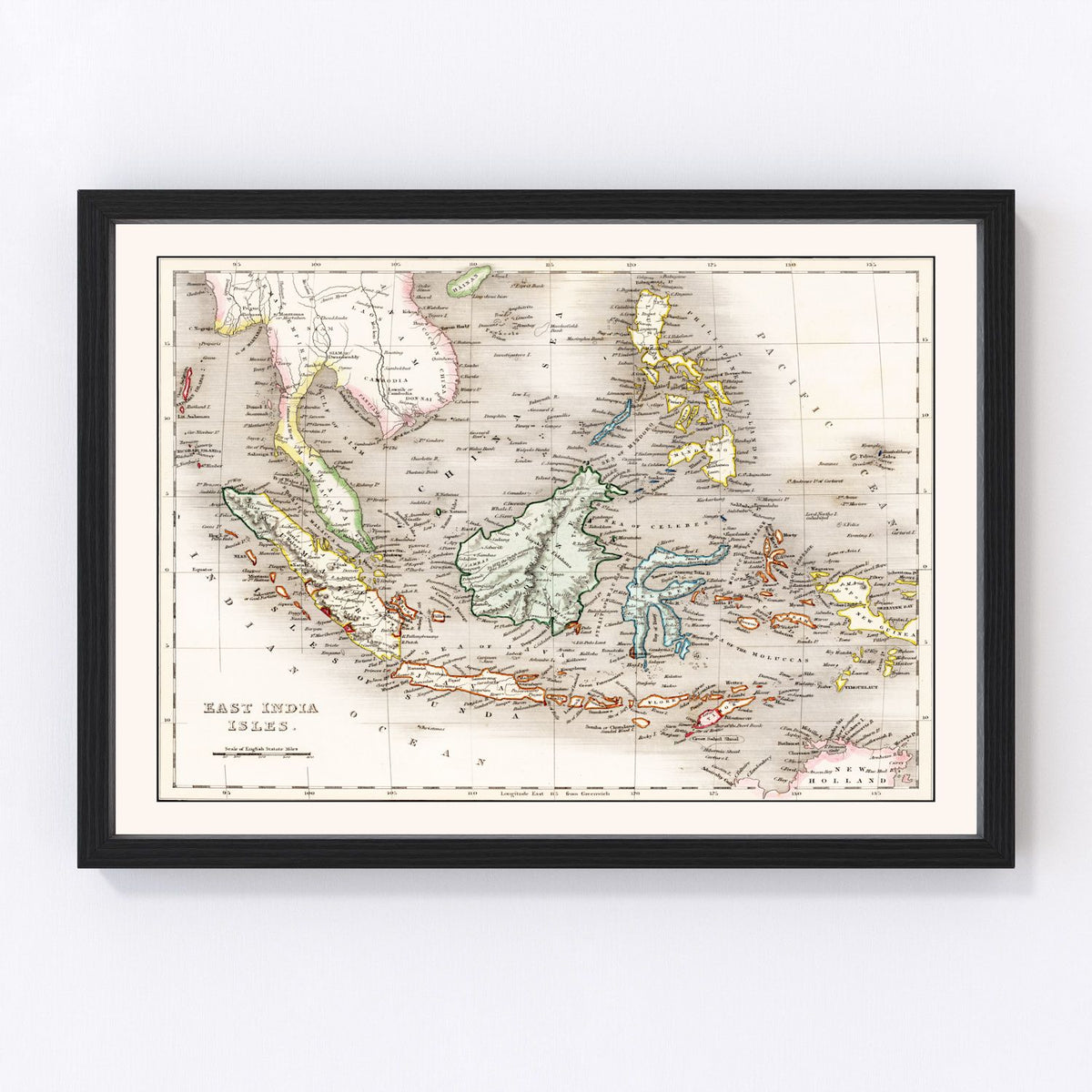 Indonesia, Malaysia, Philippines Vintage Map 1832