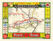 Vintage Map of London's Underground Railways 1908
