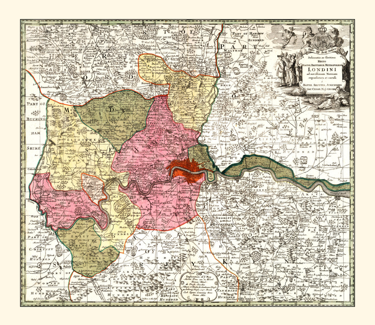 Preview of Vintage Map of London, England 1740