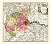Vintage Map of London, England 1740