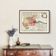 Vintage Map of London, England 1740