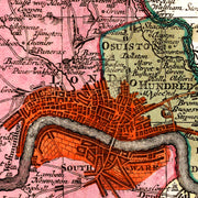 Vintage Map of London, England 1740