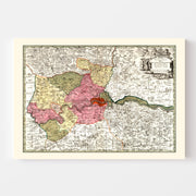 Vintage Map of London, England 1740