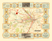 Vintage Map of How To Get To Wembley 1922