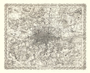 Vintage Map of London, England 1886