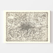 Vintage Map of London, England 1886