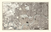 Vintage Map of London, England 1893