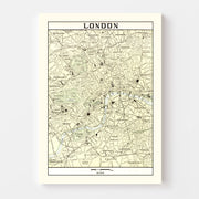 Vintage Map of London, England 1901