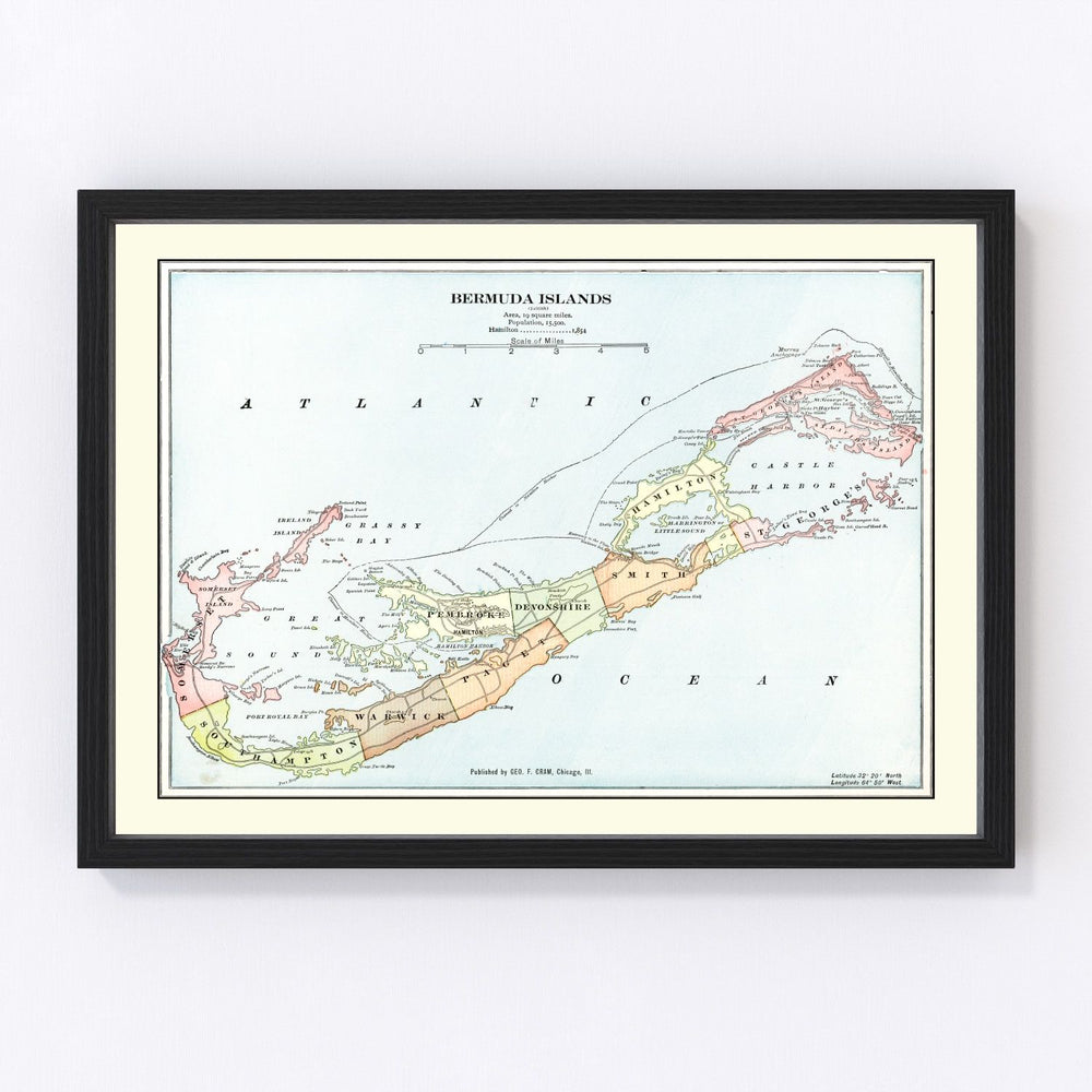 Bahamas Vintage Map 1901