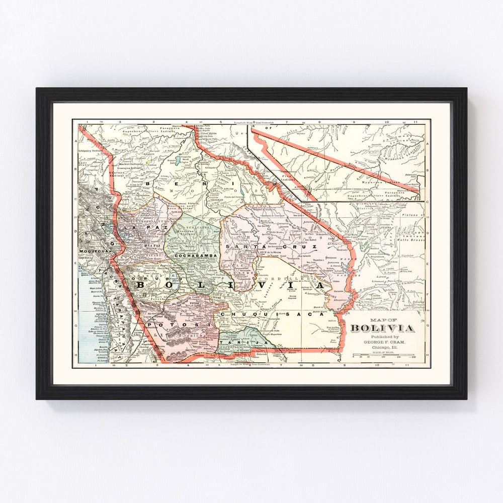 Bolivia Vintage Map 1901