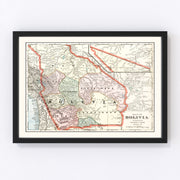 Bolivia Vintage Map 1901