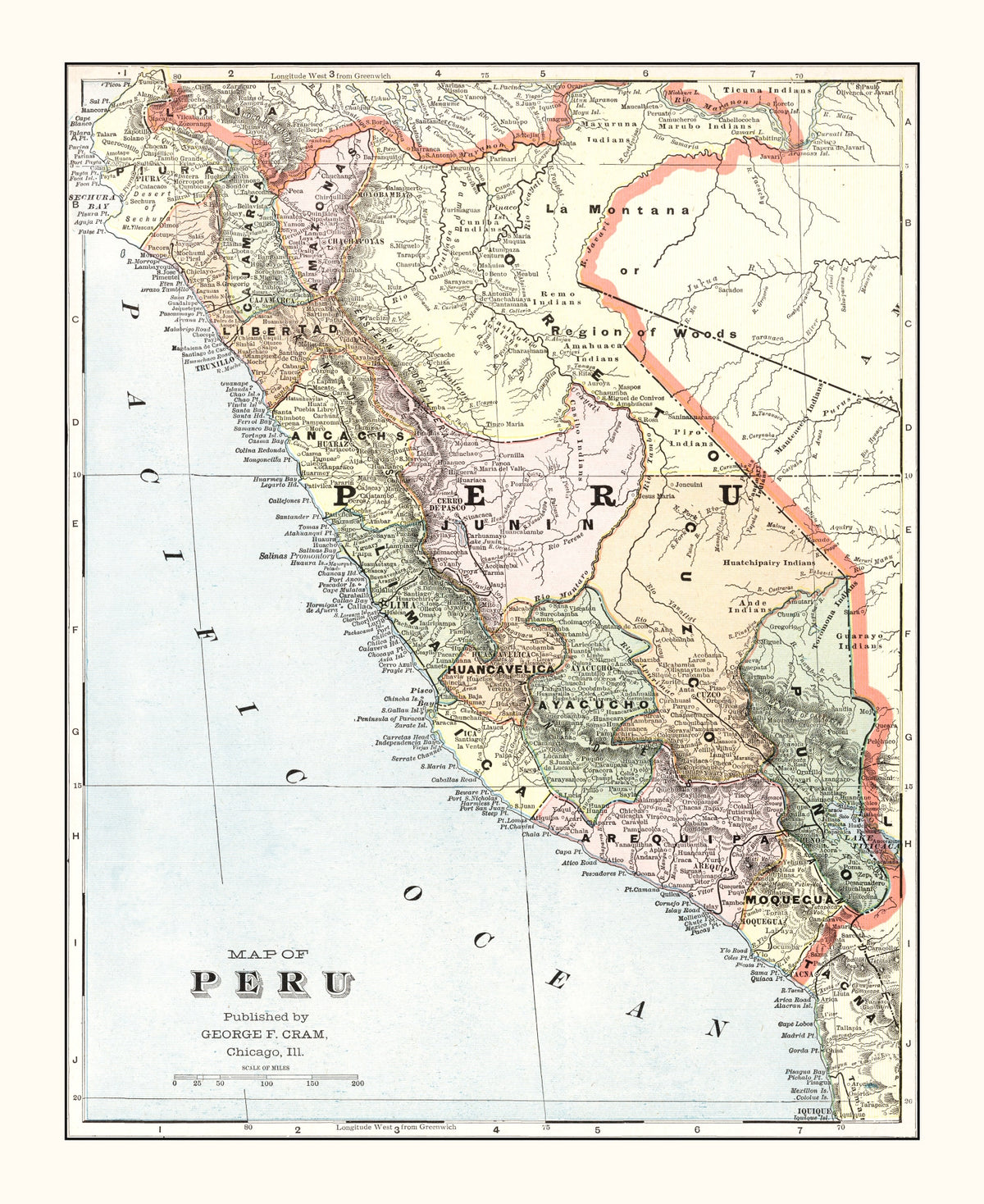Preview of Vintage Map of Peru 1901