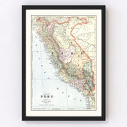 Peru Vintage Map 1901