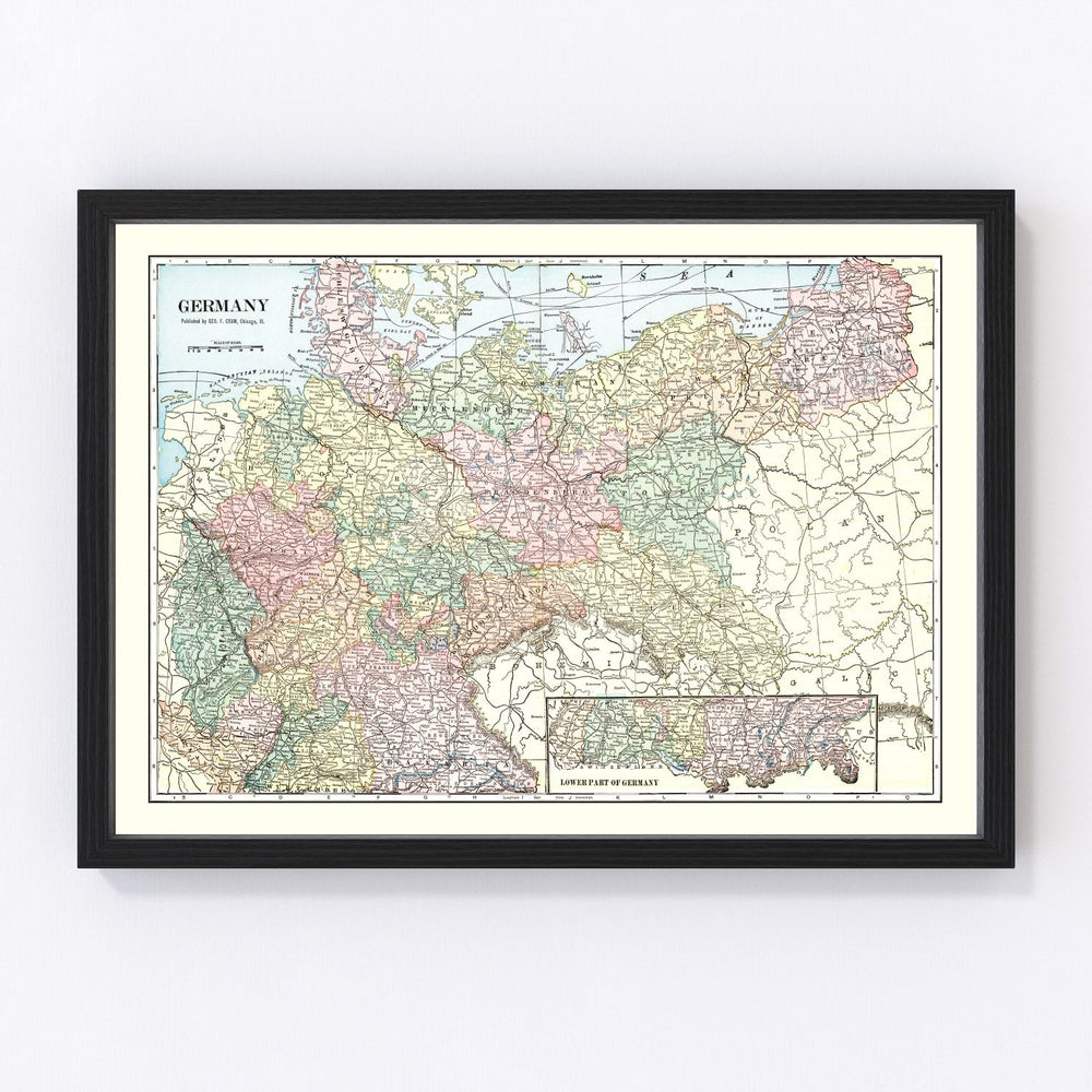 Germany Vintage Map 1901