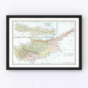 Cyprus Vintage Map 1901