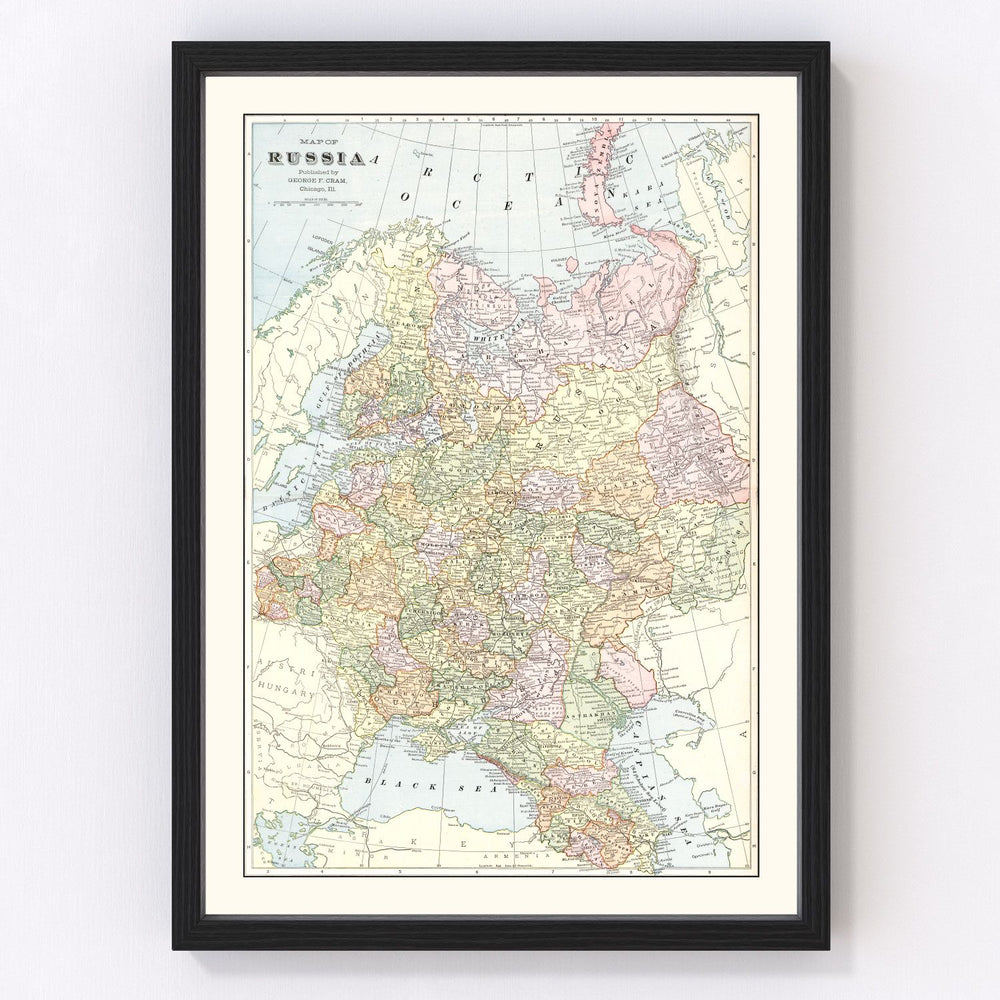 Russia Vintage Map 1901