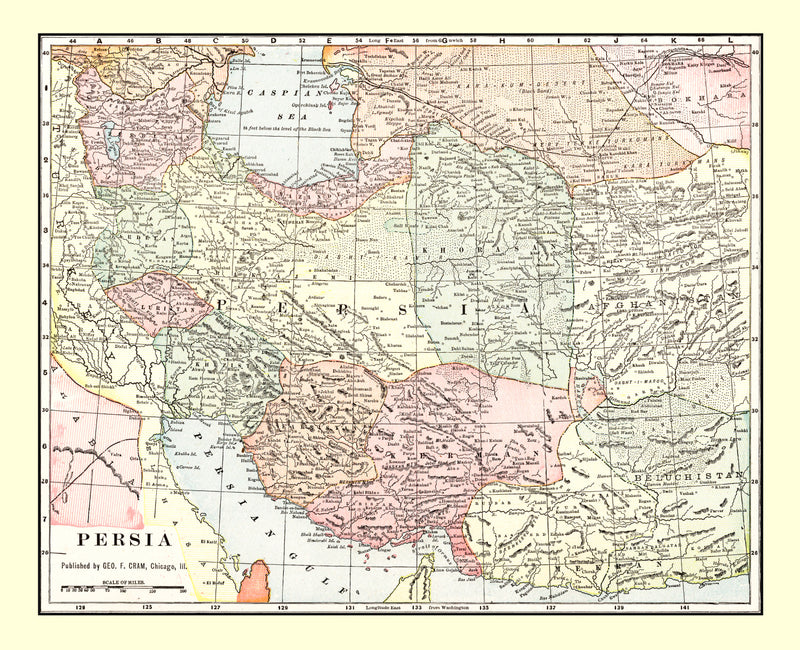 Size comparison using Vintage Map of Persia 1901