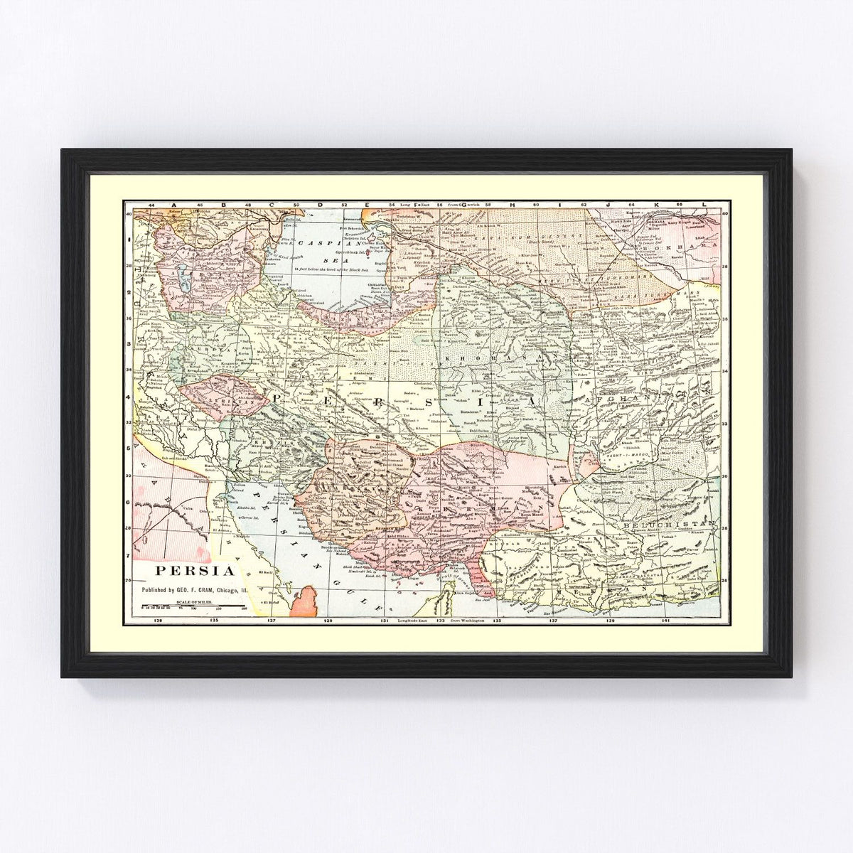 Iran, Iraq Vintage Map 1901