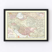 Iran, Iraq Vintage Map 1901