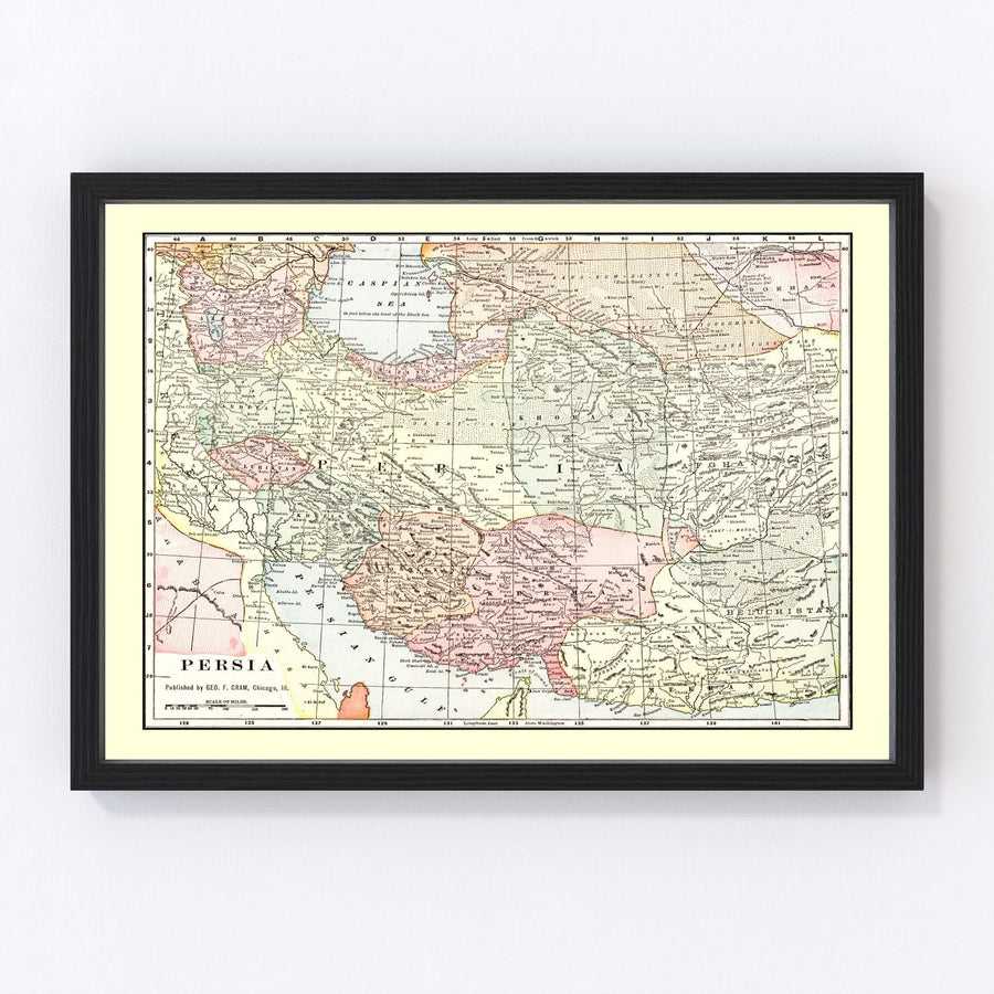 Vintage Map of Persia 1901