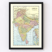 India Vintage Map 1901