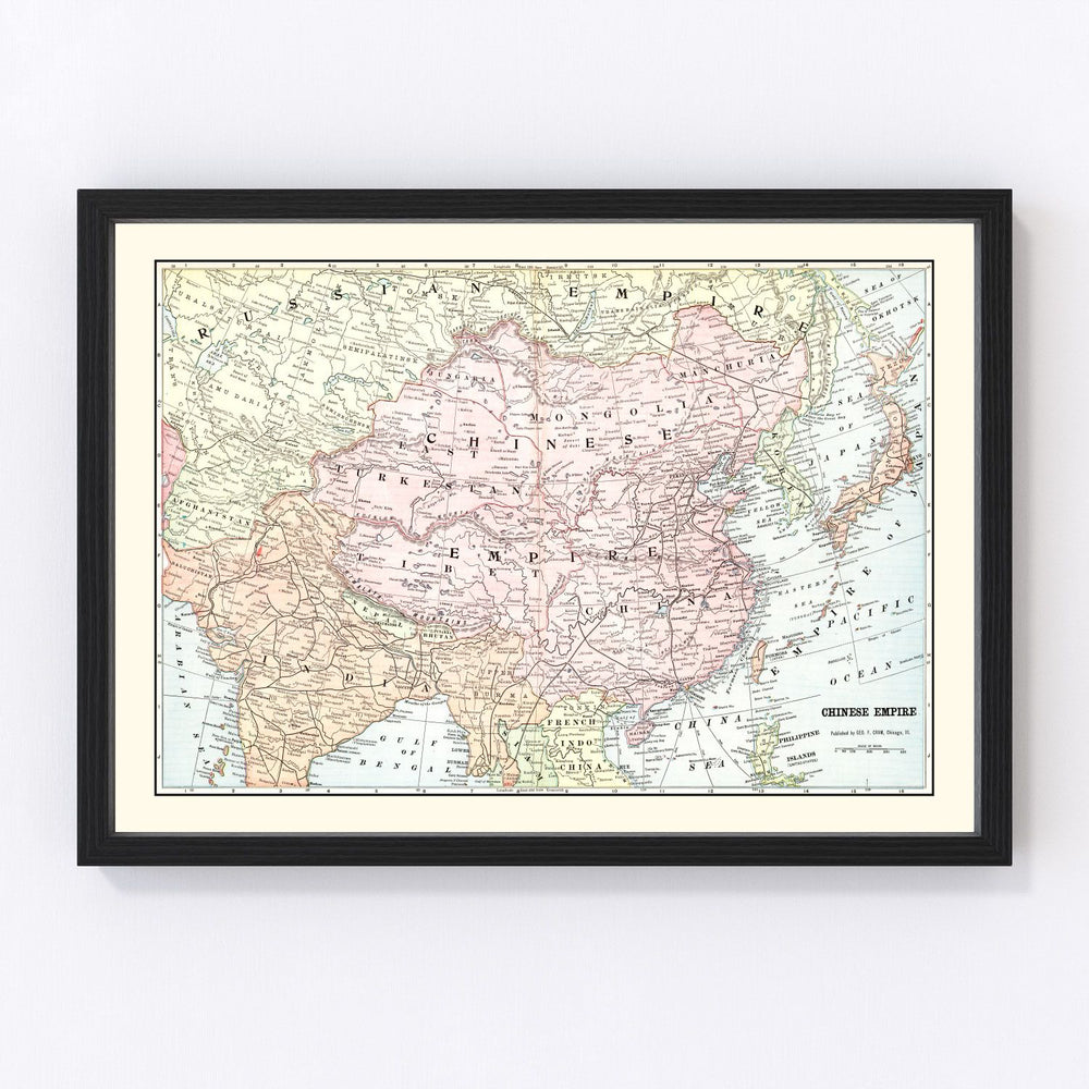 China Vintage Map 1901