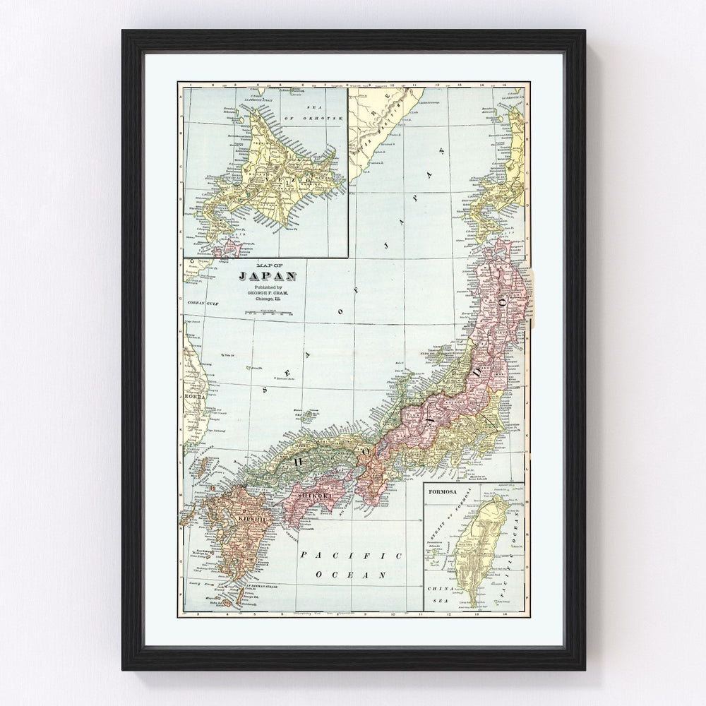 Japan Vintage Map 1901