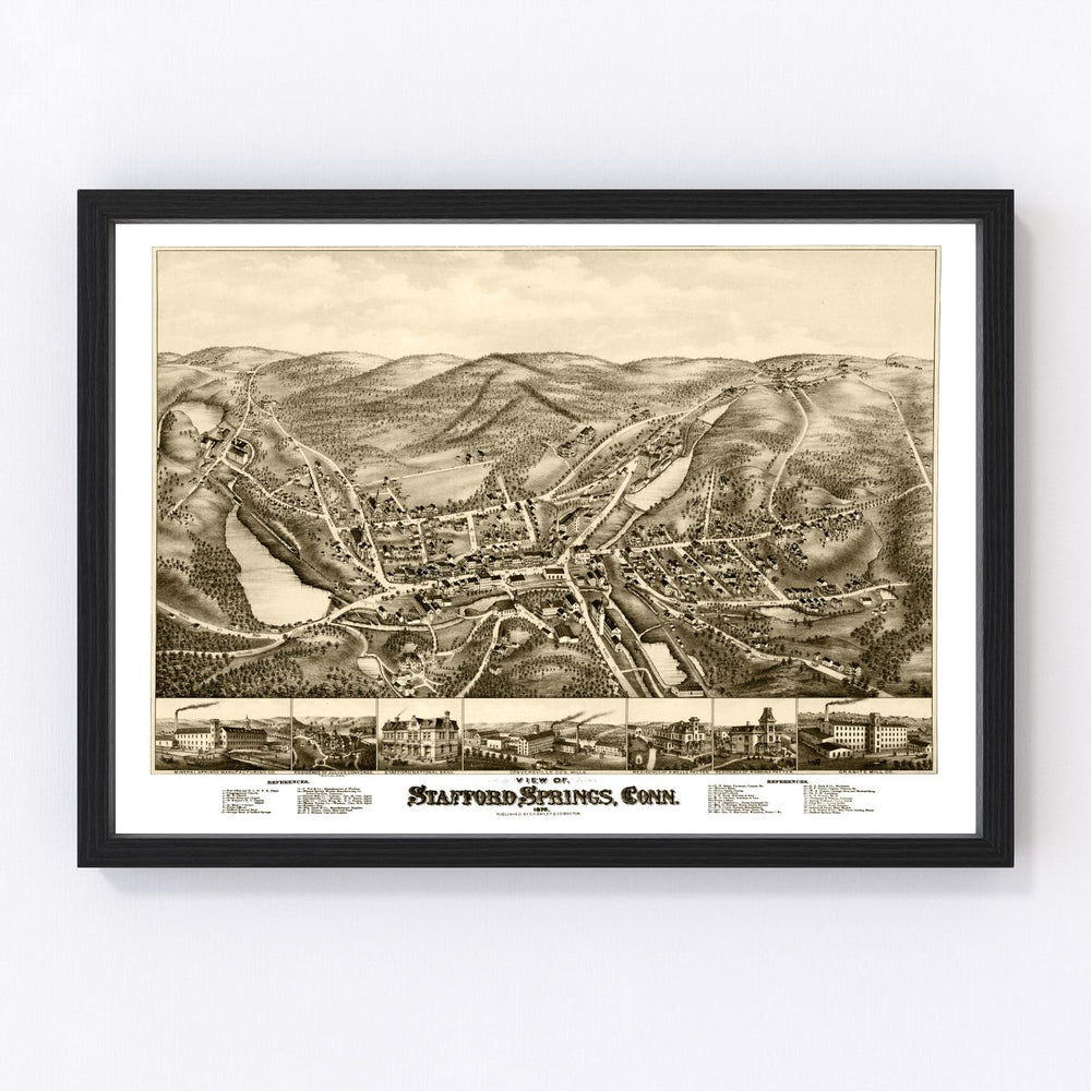 Stafford Springs Vintage Map 1878