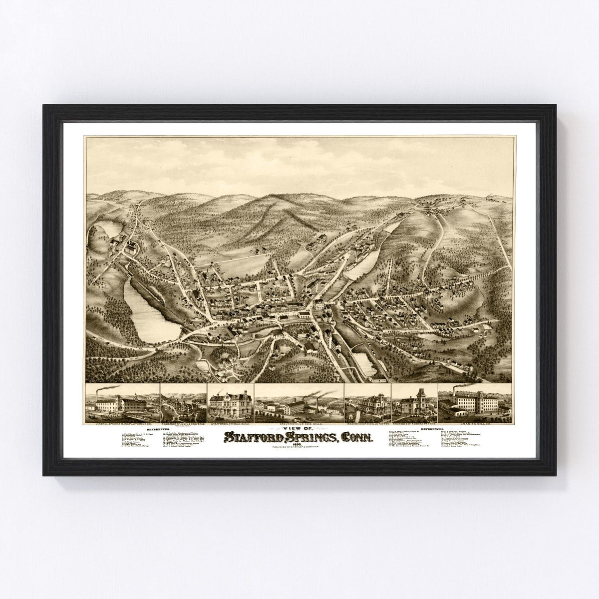 Stafford Springs Vintage Map 1878
