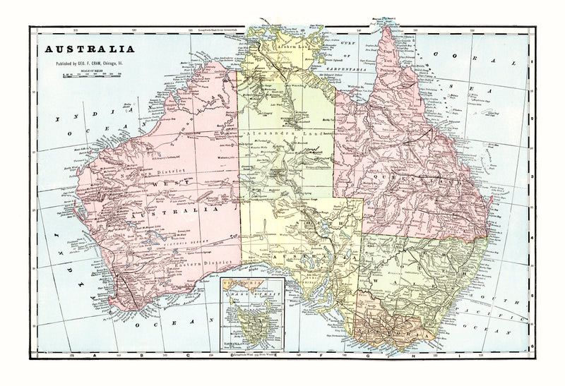Size comparison using Vintage Map of Australia 1901