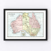 Australia Vintage Map 1901