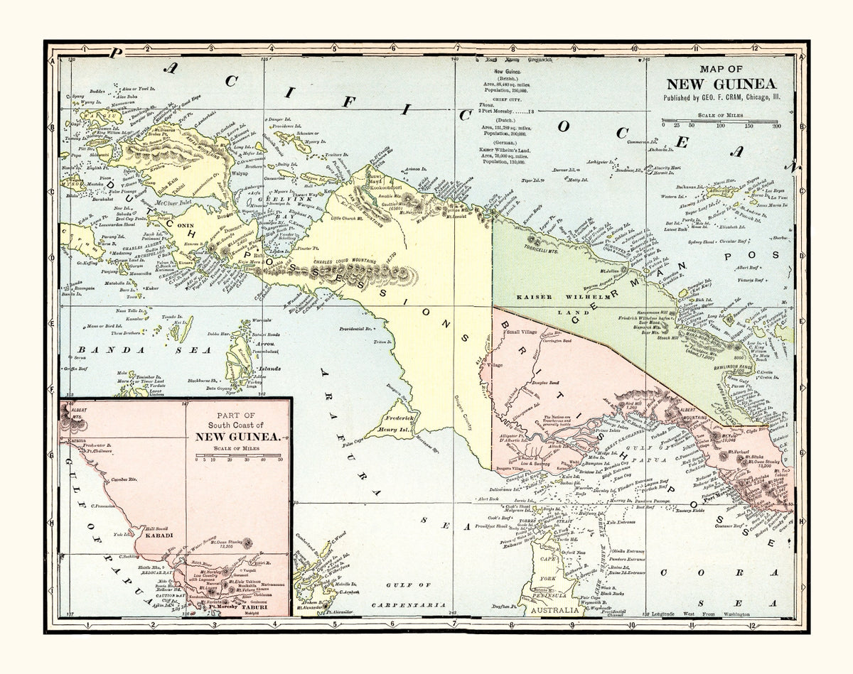 Preview of Vintage Map of New Guinea 1901