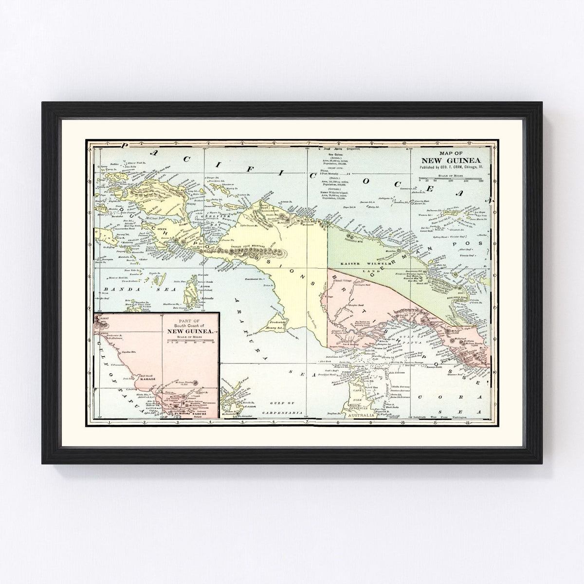 New Guinea Vintage Map 1901