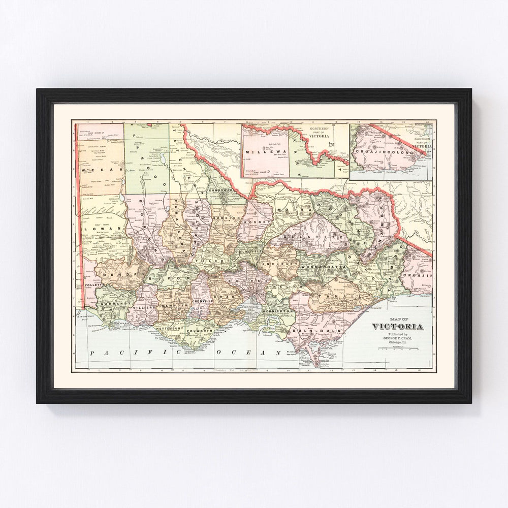 Victoria Vintage Map 1901