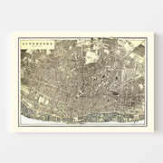 Vintage Map of Liverpool, England 1901